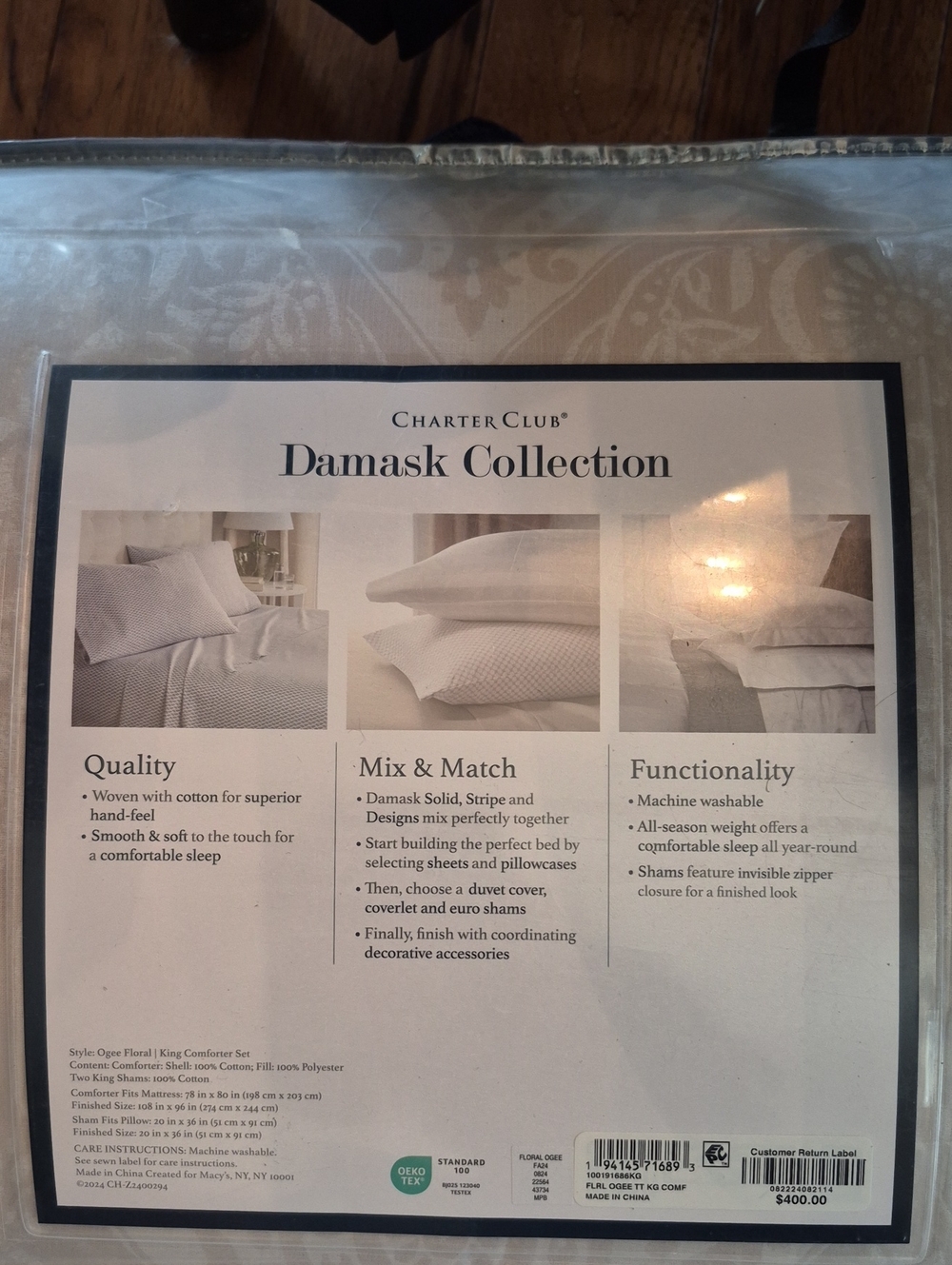Charter Club Damask Collection Comforter Set in Ivory